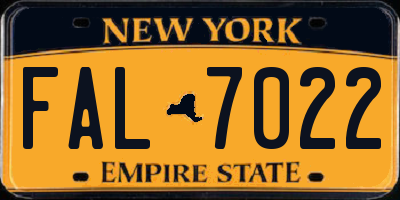 NY license plate FAL7022