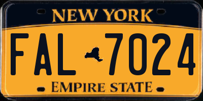 NY license plate FAL7024