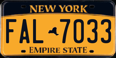 NY license plate FAL7033
