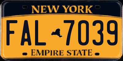 NY license plate FAL7039