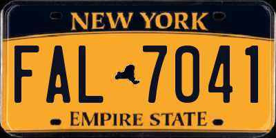 NY license plate FAL7041