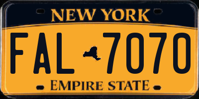NY license plate FAL7070
