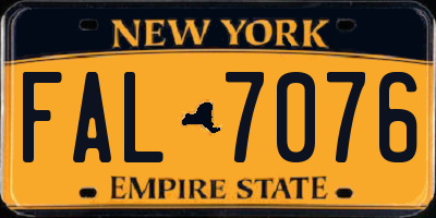 NY license plate FAL7076