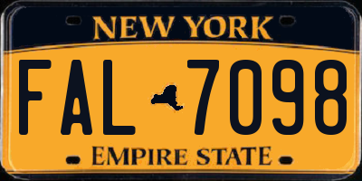 NY license plate FAL7098