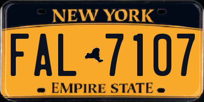 NY license plate FAL7107