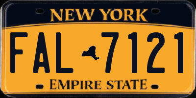 NY license plate FAL7121