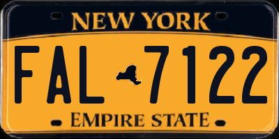 NY license plate FAL7122