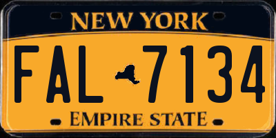 NY license plate FAL7134