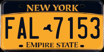 NY license plate FAL7153