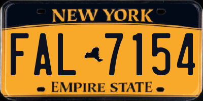 NY license plate FAL7154