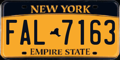 NY license plate FAL7163
