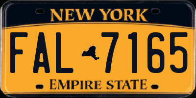 NY license plate FAL7165