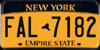 NY license plate FAL7182