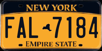 NY license plate FAL7184