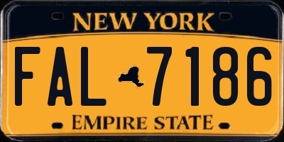 NY license plate FAL7186