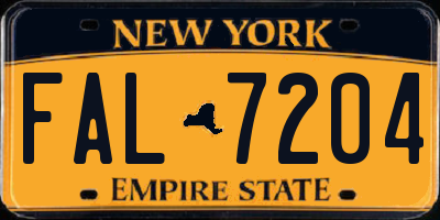 NY license plate FAL7204