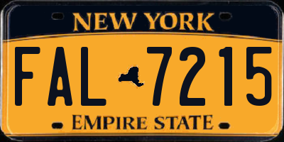 NY license plate FAL7215
