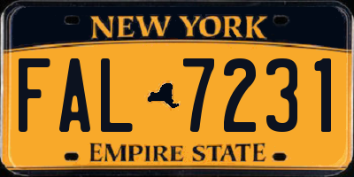 NY license plate FAL7231