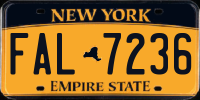 NY license plate FAL7236