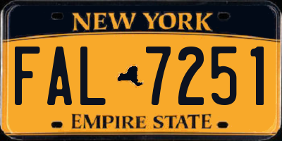 NY license plate FAL7251
