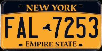 NY license plate FAL7253