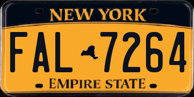 NY license plate FAL7264