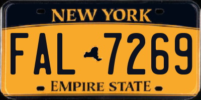 NY license plate FAL7269