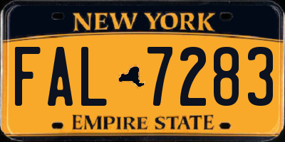 NY license plate FAL7283