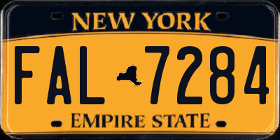 NY license plate FAL7284