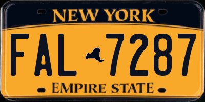 NY license plate FAL7287