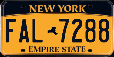 NY license plate FAL7288