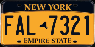 NY license plate FAL7321