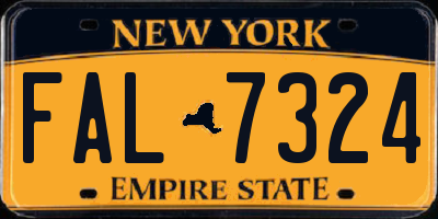 NY license plate FAL7324
