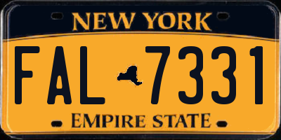 NY license plate FAL7331