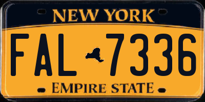 NY license plate FAL7336