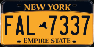 NY license plate FAL7337