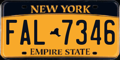 NY license plate FAL7346