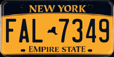 NY license plate FAL7349