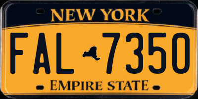 NY license plate FAL7350