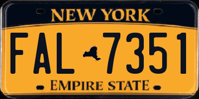 NY license plate FAL7351