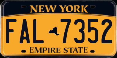 NY license plate FAL7352