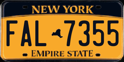 NY license plate FAL7355