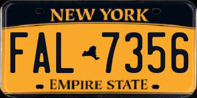NY license plate FAL7356
