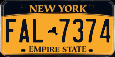 NY license plate FAL7374