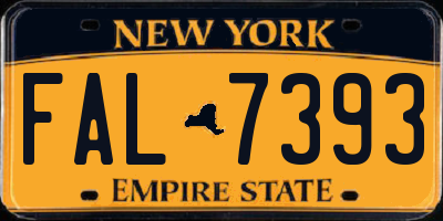NY license plate FAL7393