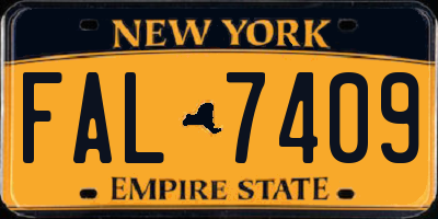 NY license plate FAL7409