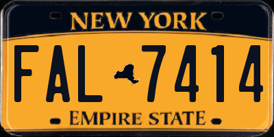 NY license plate FAL7414