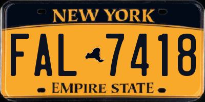 NY license plate FAL7418