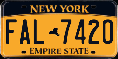 NY license plate FAL7420