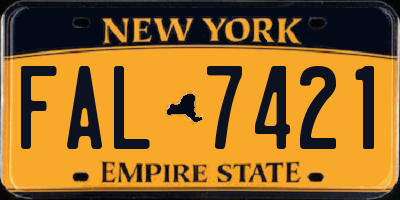 NY license plate FAL7421